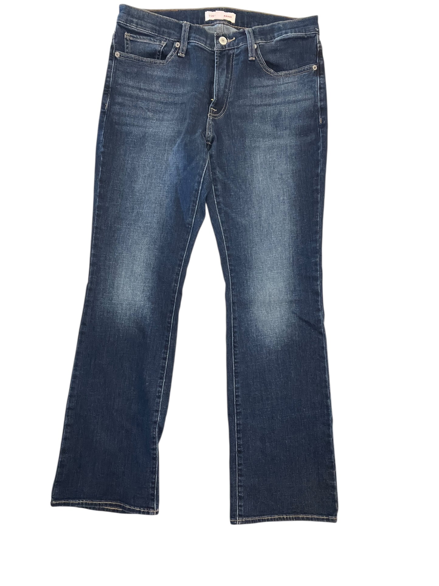 Jeans Straight By Lucky Brand In Blue Denim, Size:M
