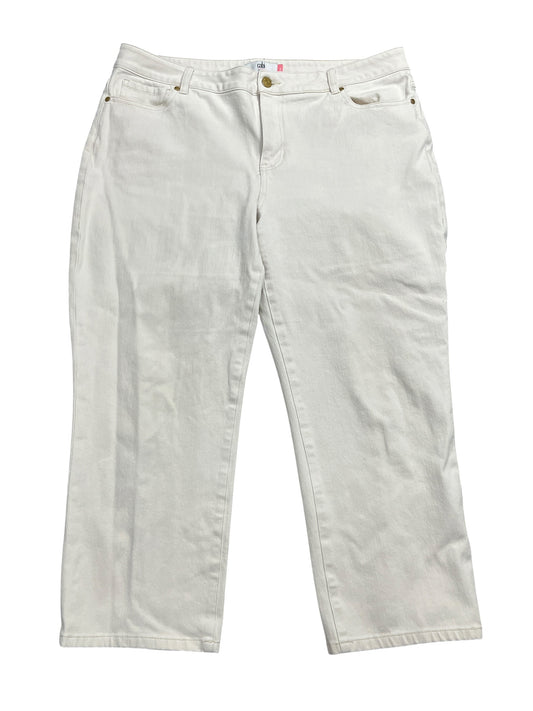 Jeans Straight By Cabi In White Denim, Size:16