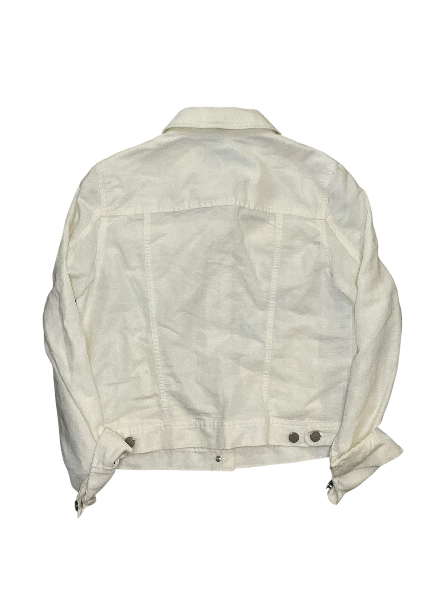 Jacket Other By Loft In White Denim, Size:M