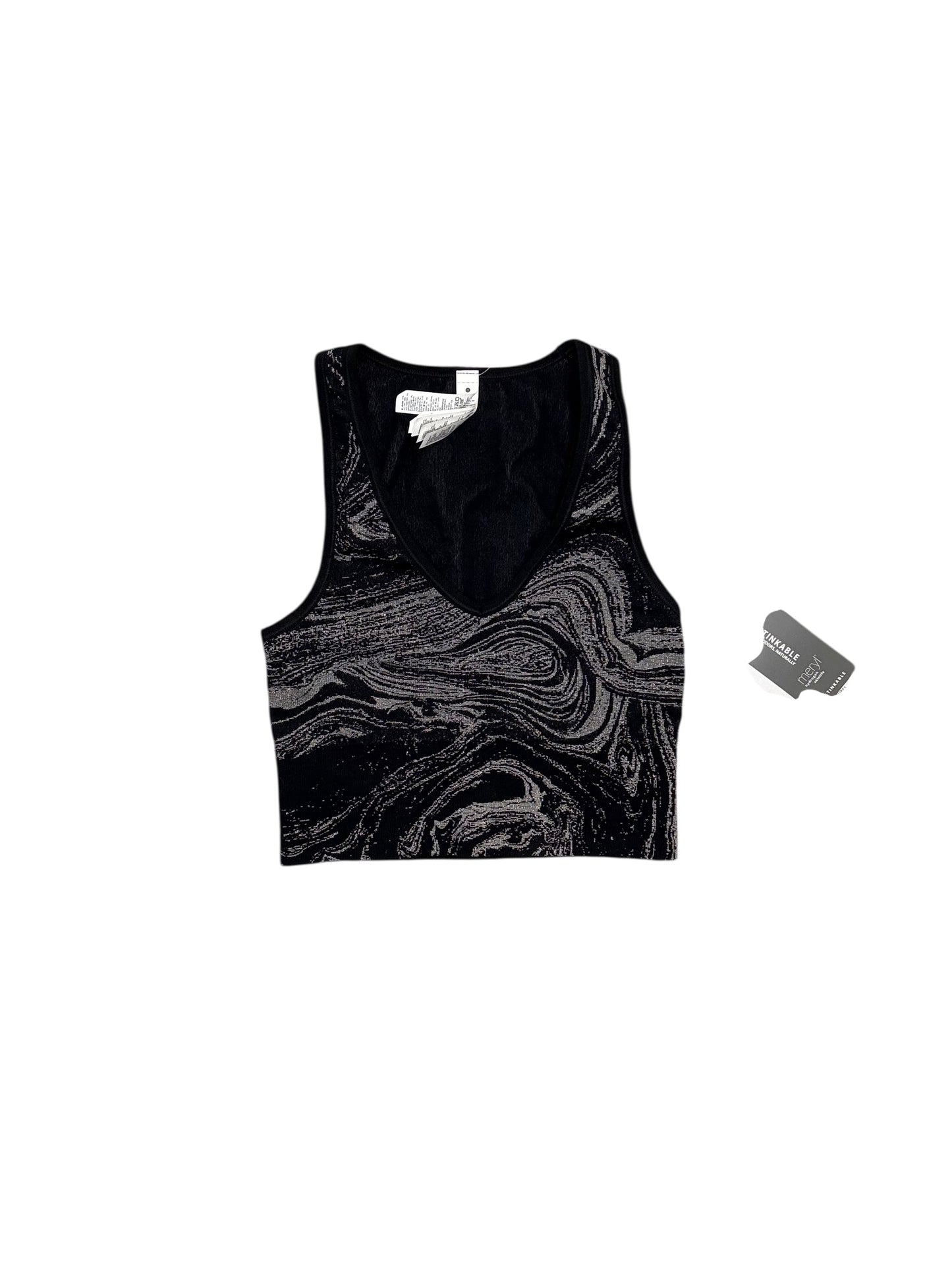 Athletic Bra By Athleta In Black & Silver, Size:Xs