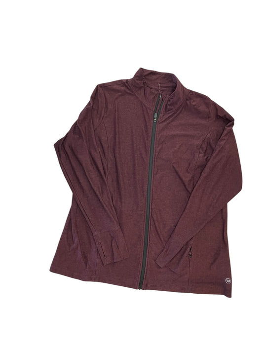 Athletic Jacket By Clothes Mentor In Maroon, Size:2X