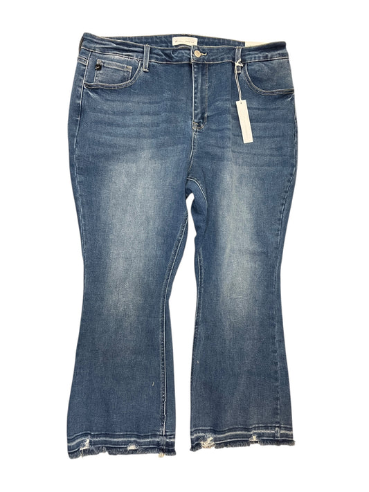 Jeans Boot Cut By Kancan In Blue Denim, Size:22