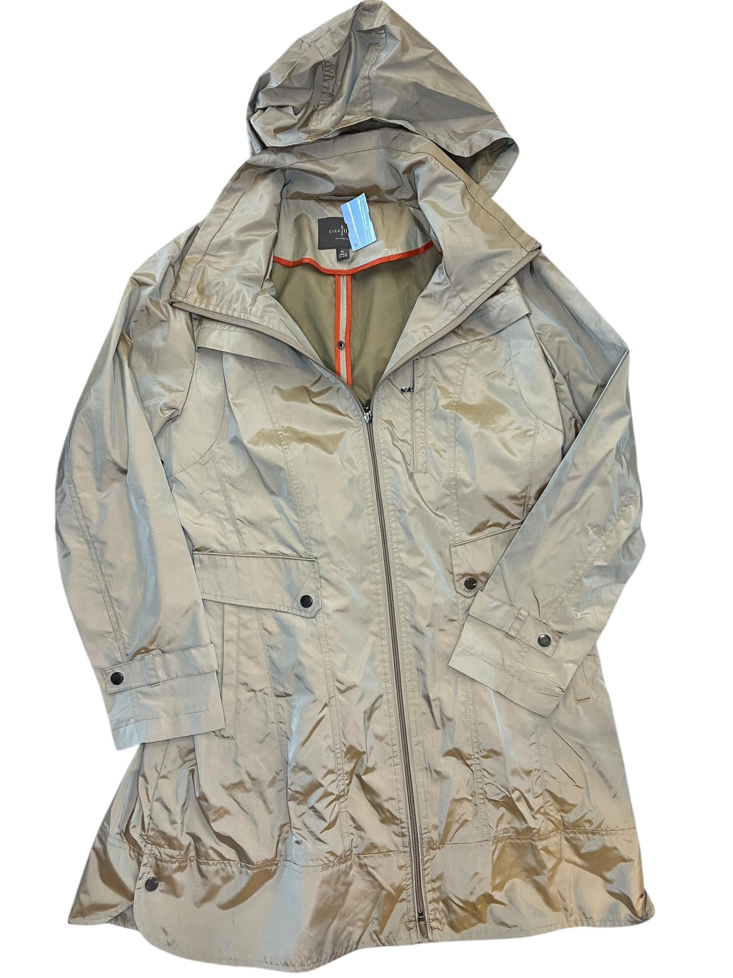 Jacket Windbreaker By Cole-Haan In Taupe, Size:Xl