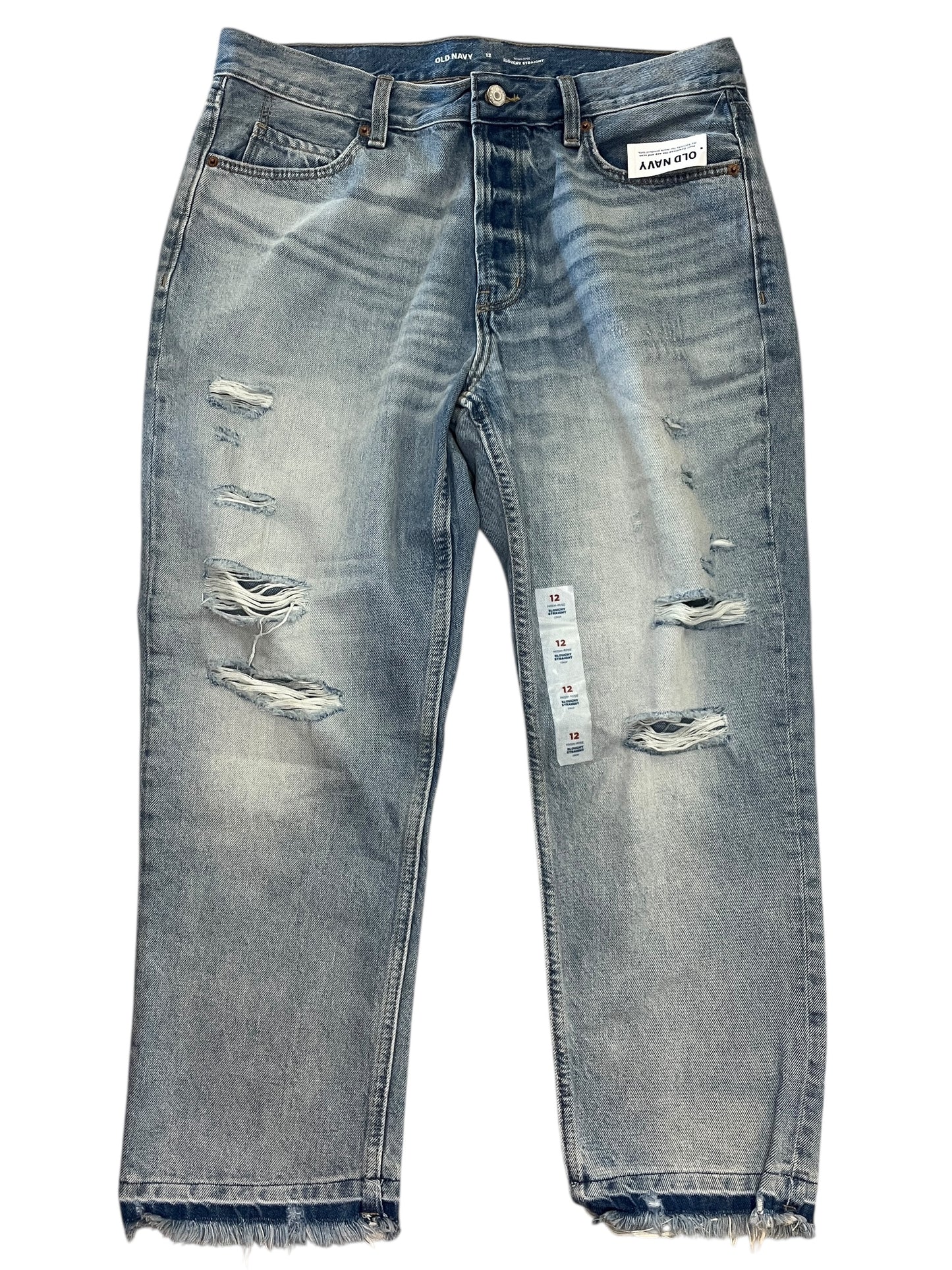 Jeans Straight By Old Navy In Blue Denim, Size:12