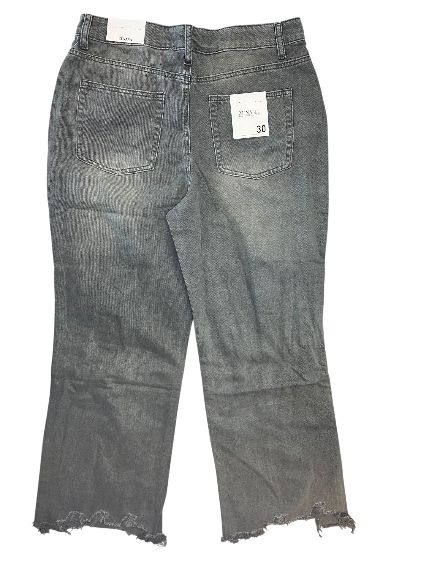 Jeans Wide Leg By Zenana In Grey, Size:10