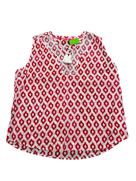 Top Sleeveless By Joules In Red & White, Size:Xl