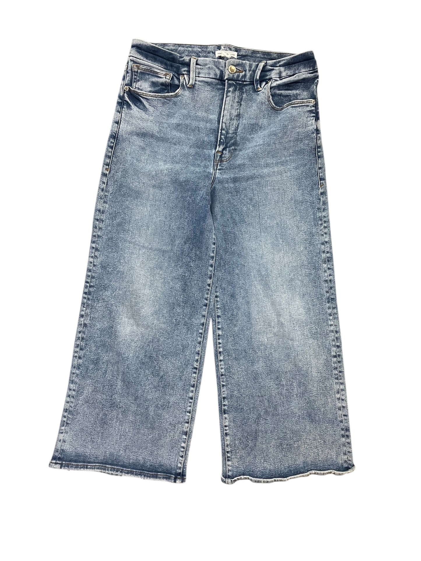 Jeans Wide Leg By Good American In Blue Denim, Size:12