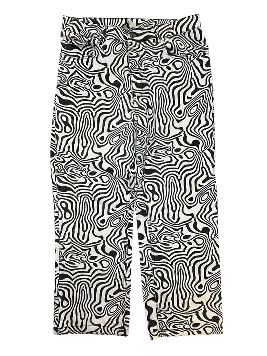 Jeans Wide Leg By Clothes Mentor In Black & White, Size:18