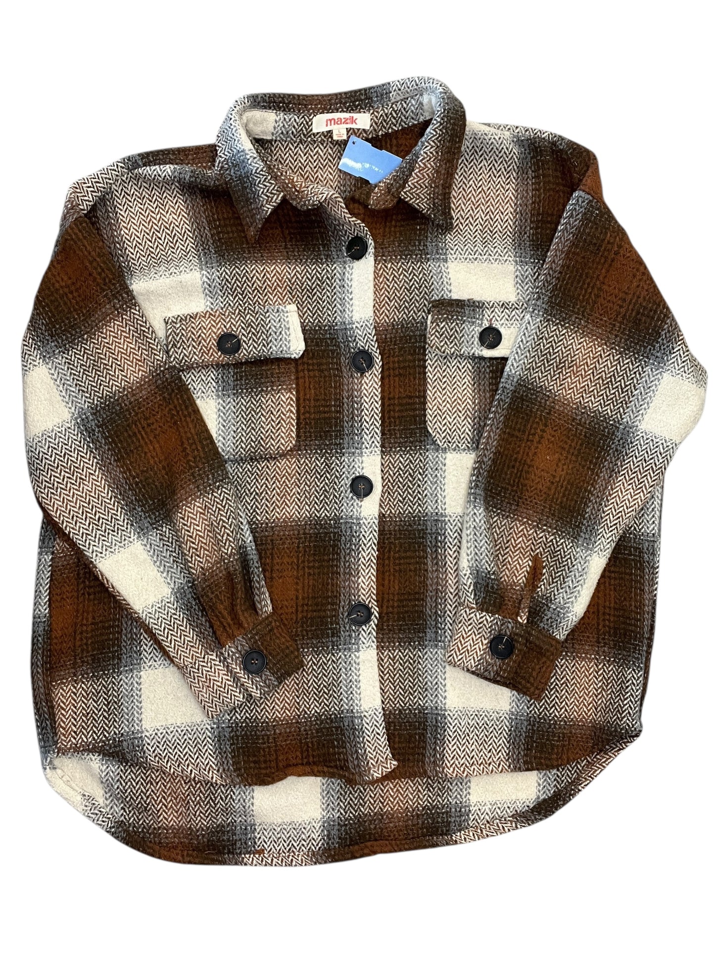 Jacket Shirt By Mazik In Plaid Pattern, Size:L