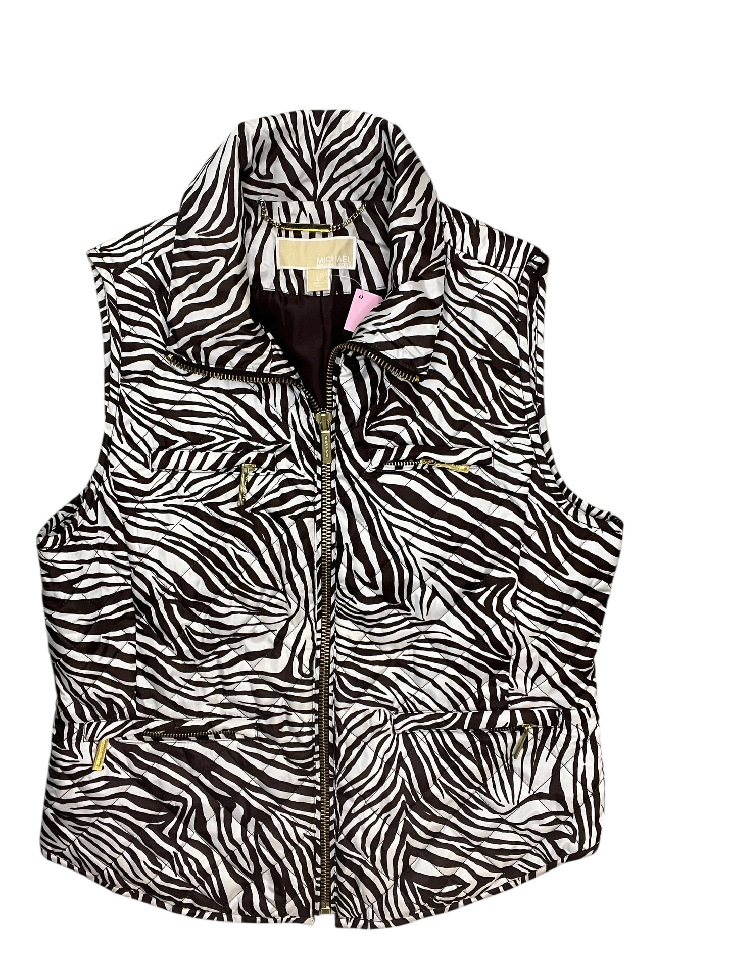 Vest Puffer & Quilted By Michael By Michael Kors In Zebra Print, Size:L