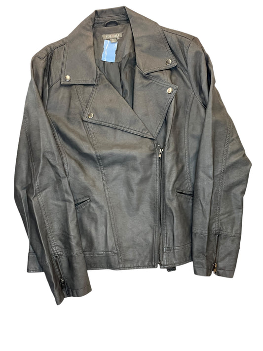 Jacket Moto By Roz And Ali In Grey, Size:Xl