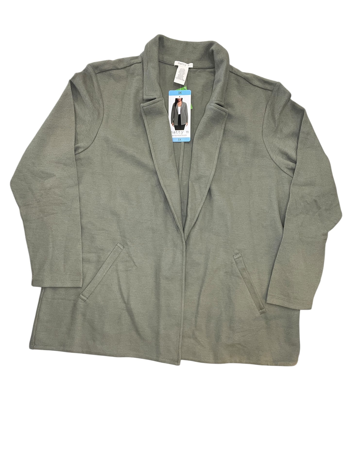 Cardigan By Matty M In Green, Size:3X
