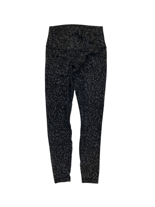 Athletic Leggings By Lululemon In Black & Grey, Size:M