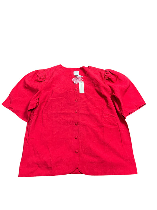 Blouse Ss By Maeve In Red, Size:Xl
