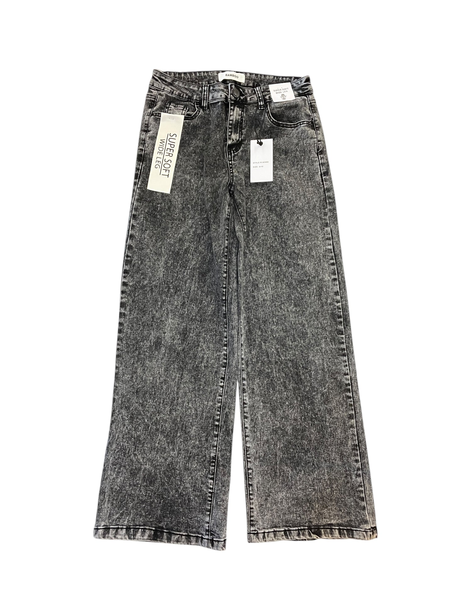 Jeans Wide Leg By Bamboo In Grey Denim, Size:10