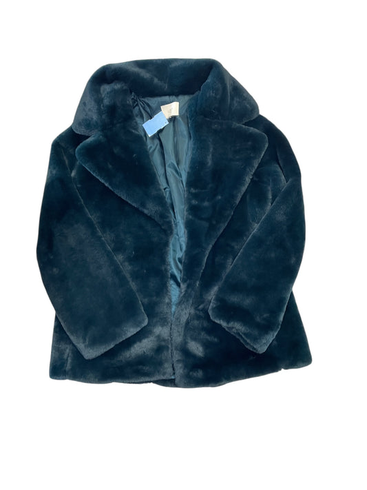 Coat Faux Fur & Sherpa By Loft In Teal, Size:M