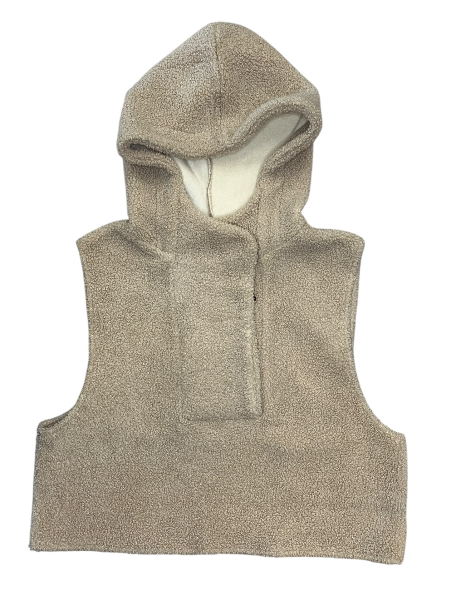 Vest Faux Fur & Sherpa By Pilcro In Beige, Size:Osfm