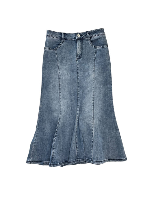 Skirt Midi By Joseph Ribkoff In Blue Denim, Size:S