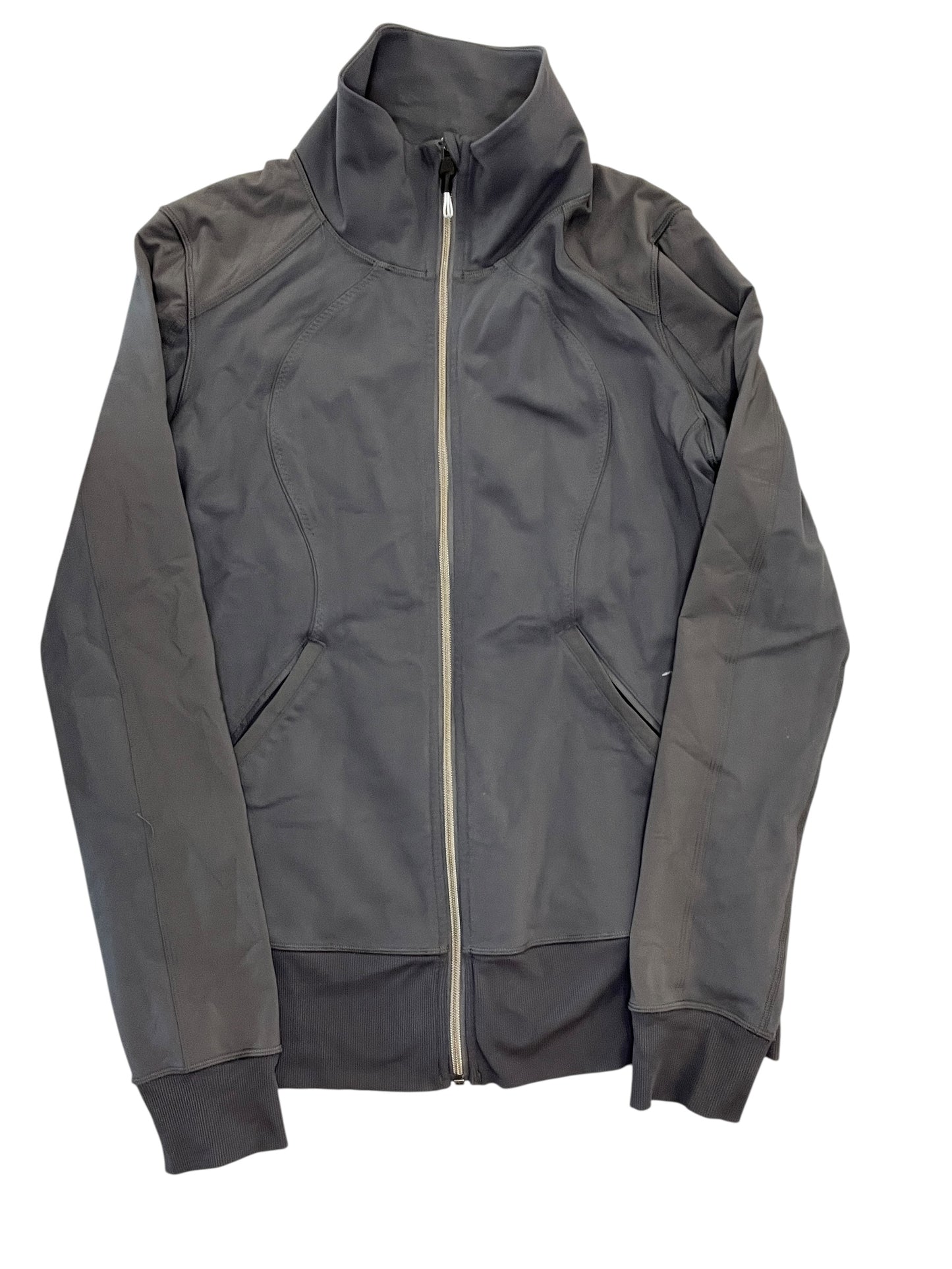 Athletic Jacket By Lululemon In Grey, Size:L