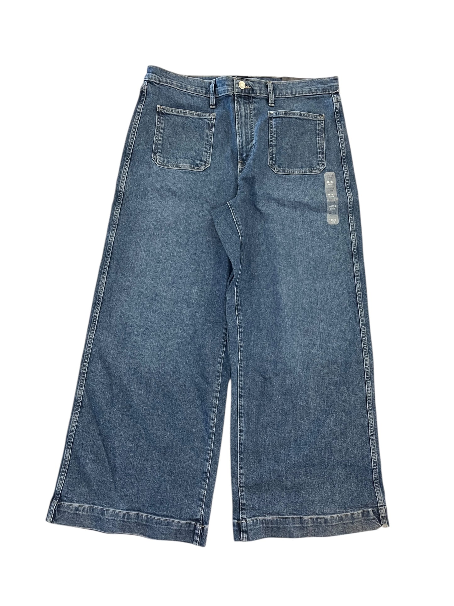 Jeans Wide Leg By Gap In Blue Denim, Size:16