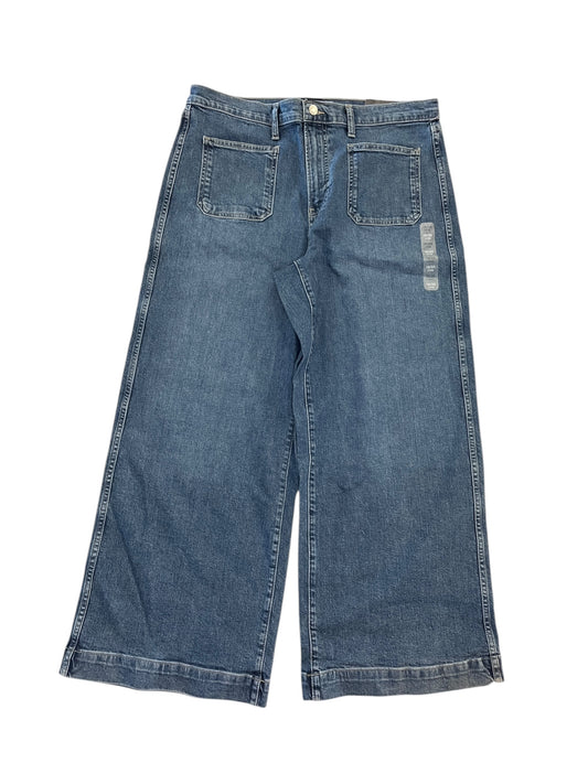 Jeans Wide Leg By Gap In Blue Denim, Size:16