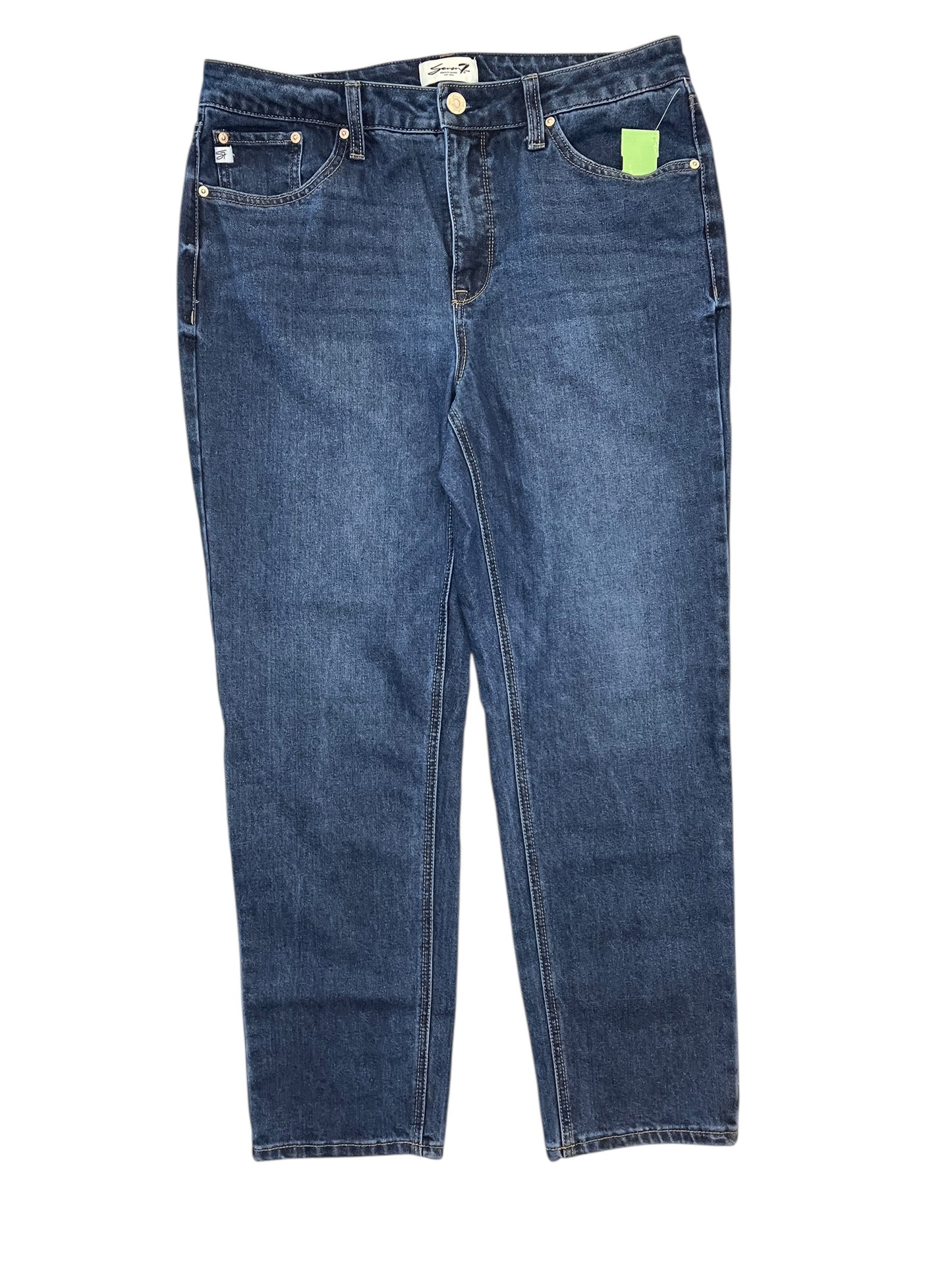 Jeans Straight By Seven 7 In Blue Denim, Size:12