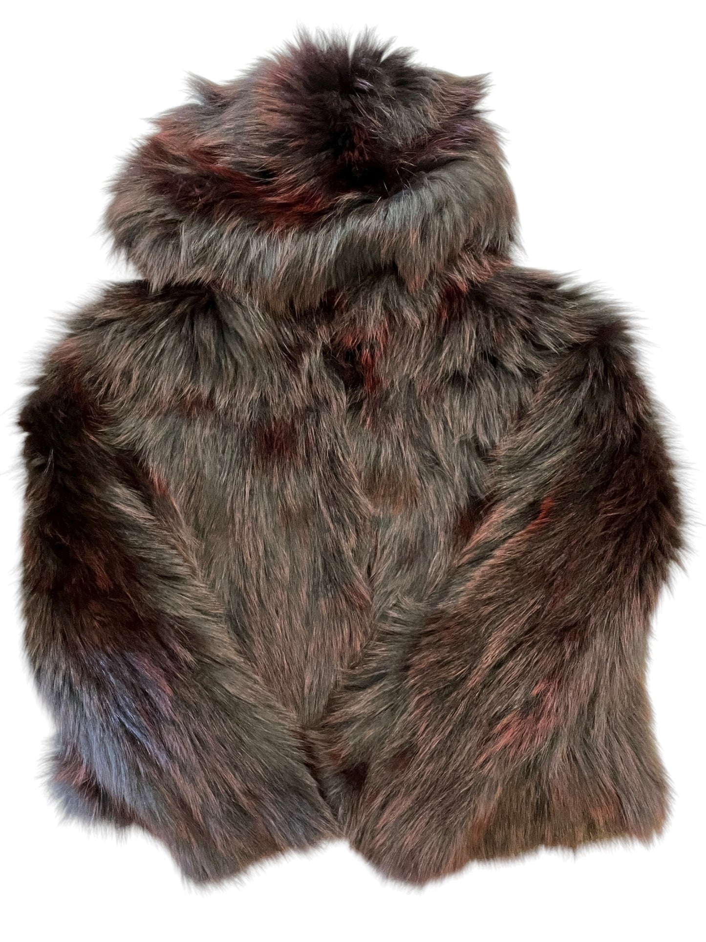 Coat Faux Fur & Sherpa By Cma In Black & Red, Size:M