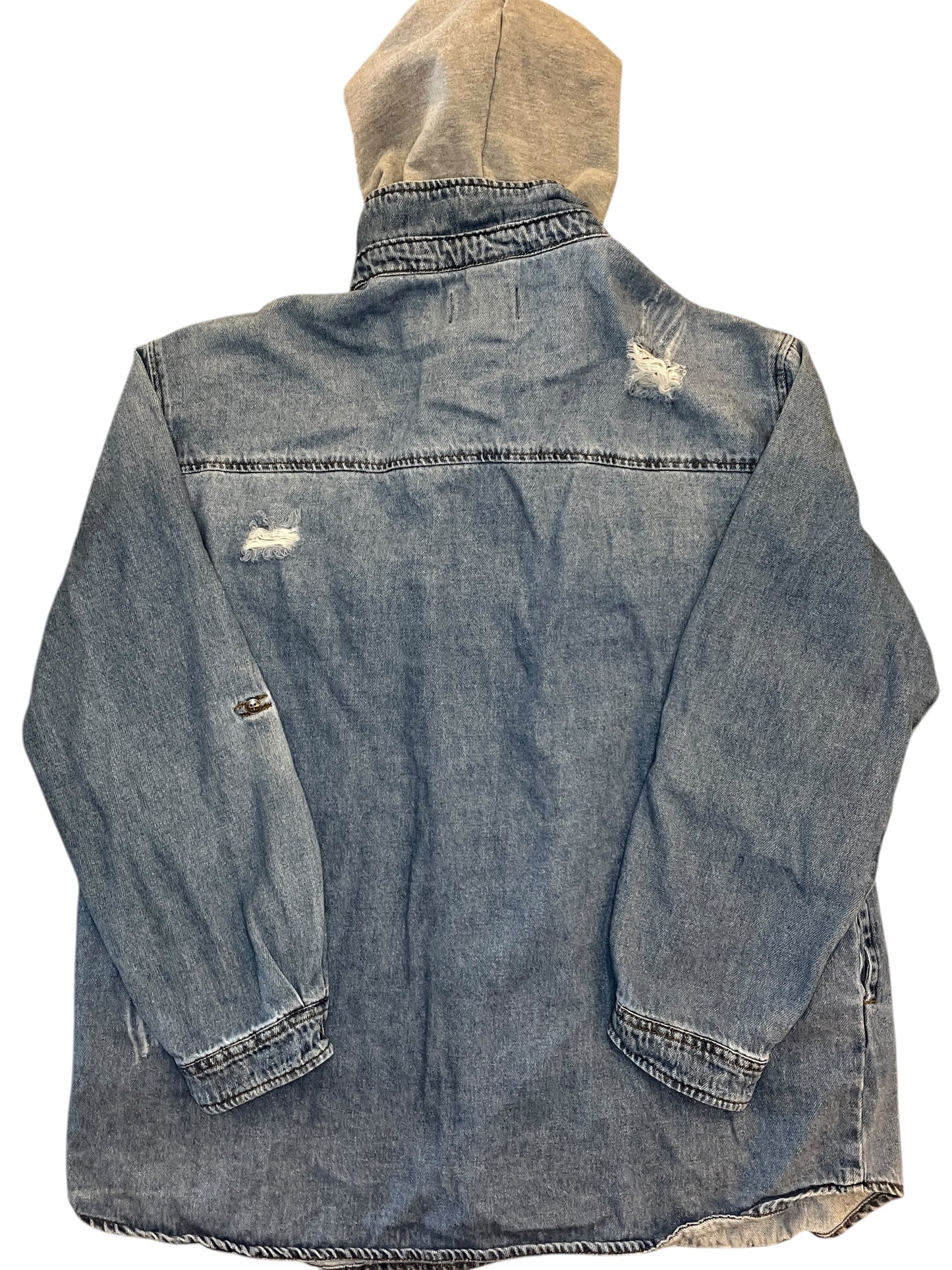 Jacket Denim By Risen In Blue & Grey, Size:L
