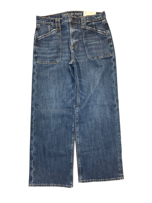 Jeans Wide Leg By American Eagle In Blue Denim, Size:10