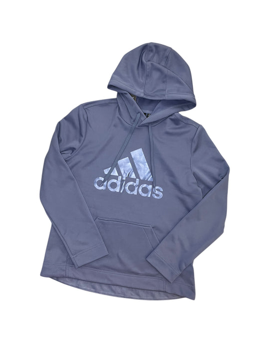 Athletic Sweatshirt Hoodie By Adidas In Blue, Size:L