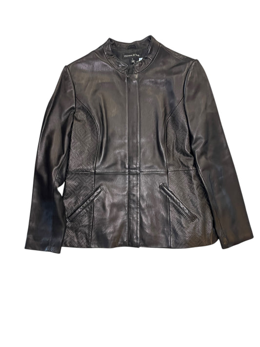 Jacket Leather By Preston And New York In Brown, Size:L