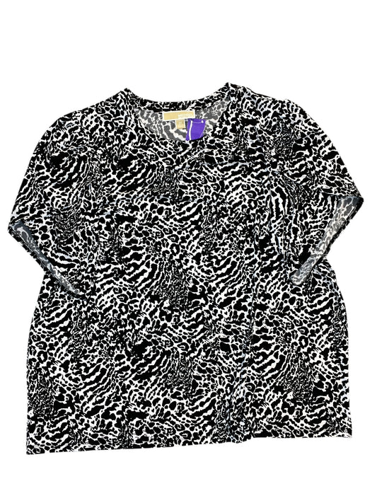 Top Ss Designer By Michael Kors In Black & White, Size:2X