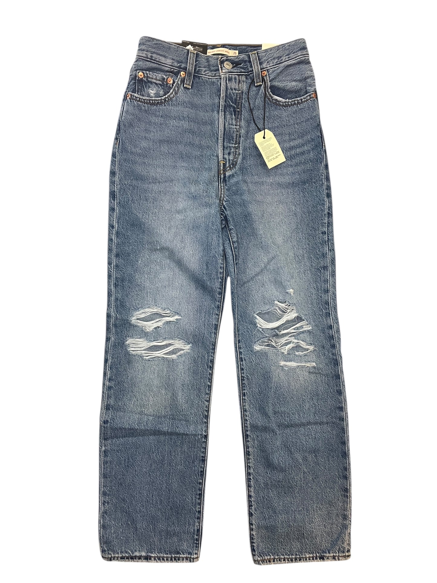 Jeans Straight By Levis In Blue Denim, Size:0