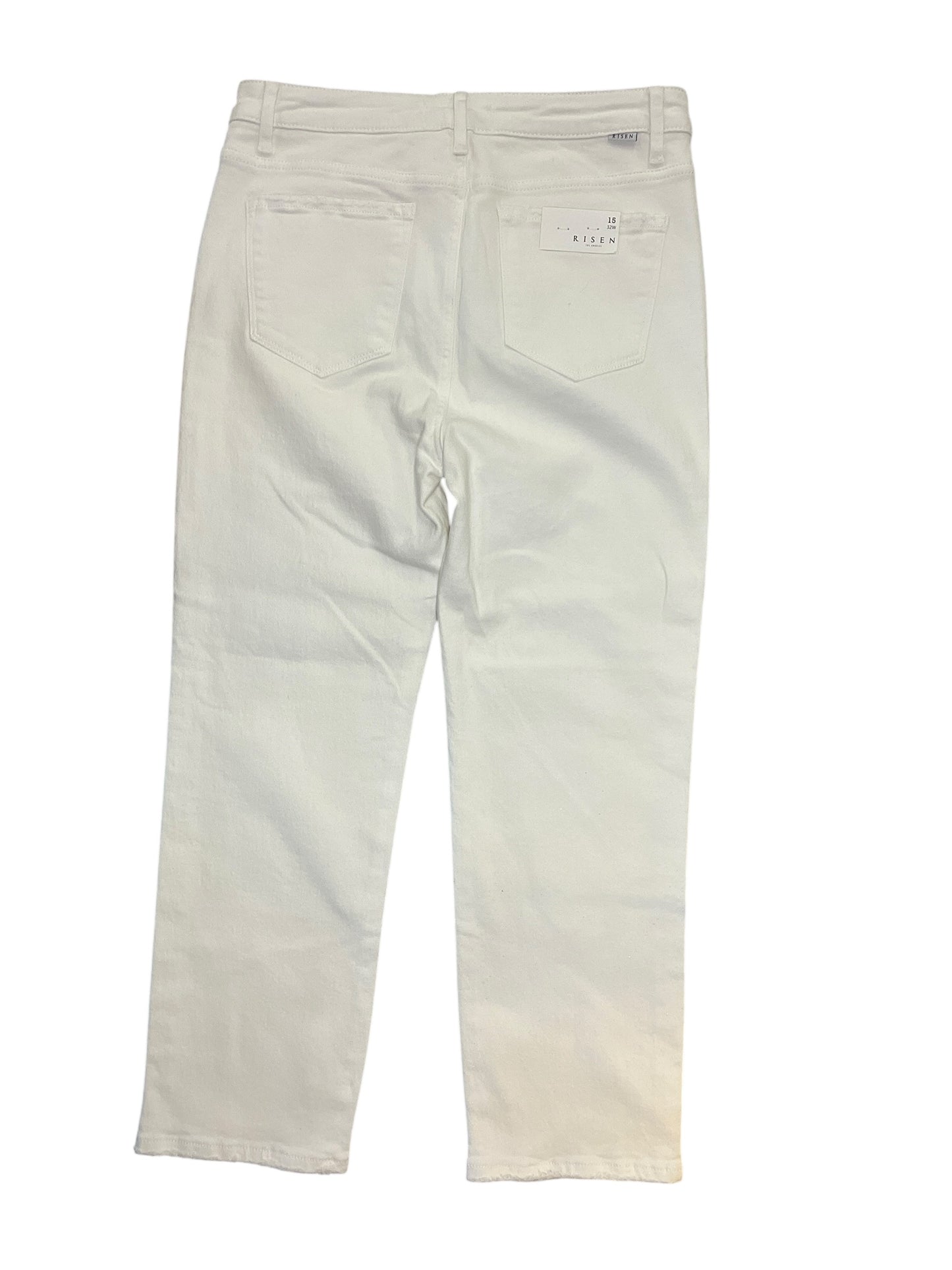 Jeans Straight By Risen In White, Size:14