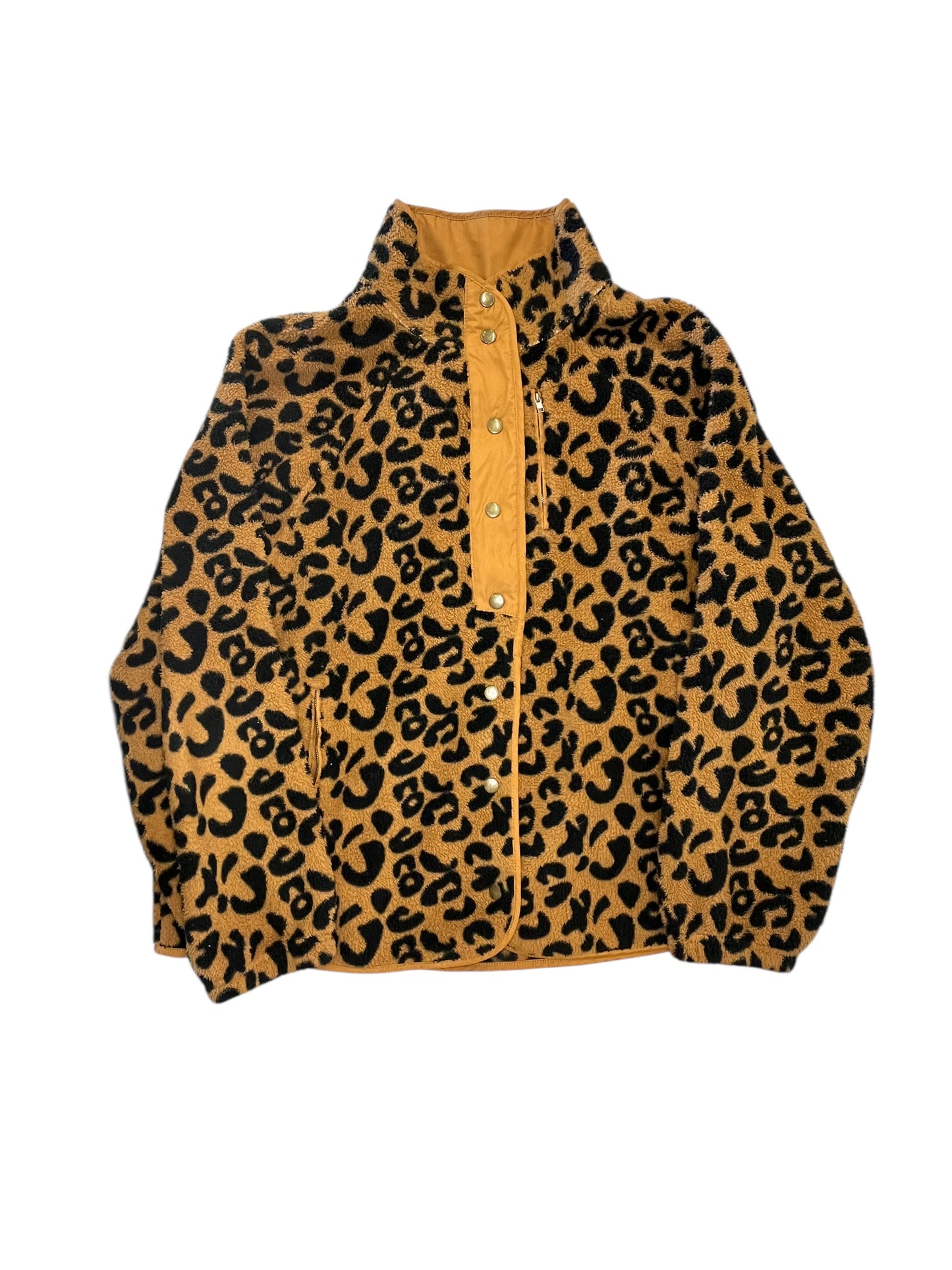 Jacket Faux Fur & Sherpa By Easel In Leopard Print, Size:L