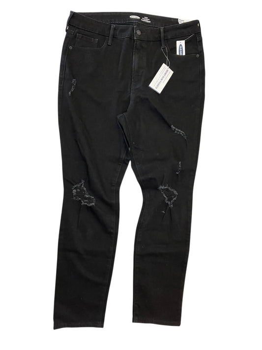 Jeans Straight By Old Navy In Black Denim, Size:14