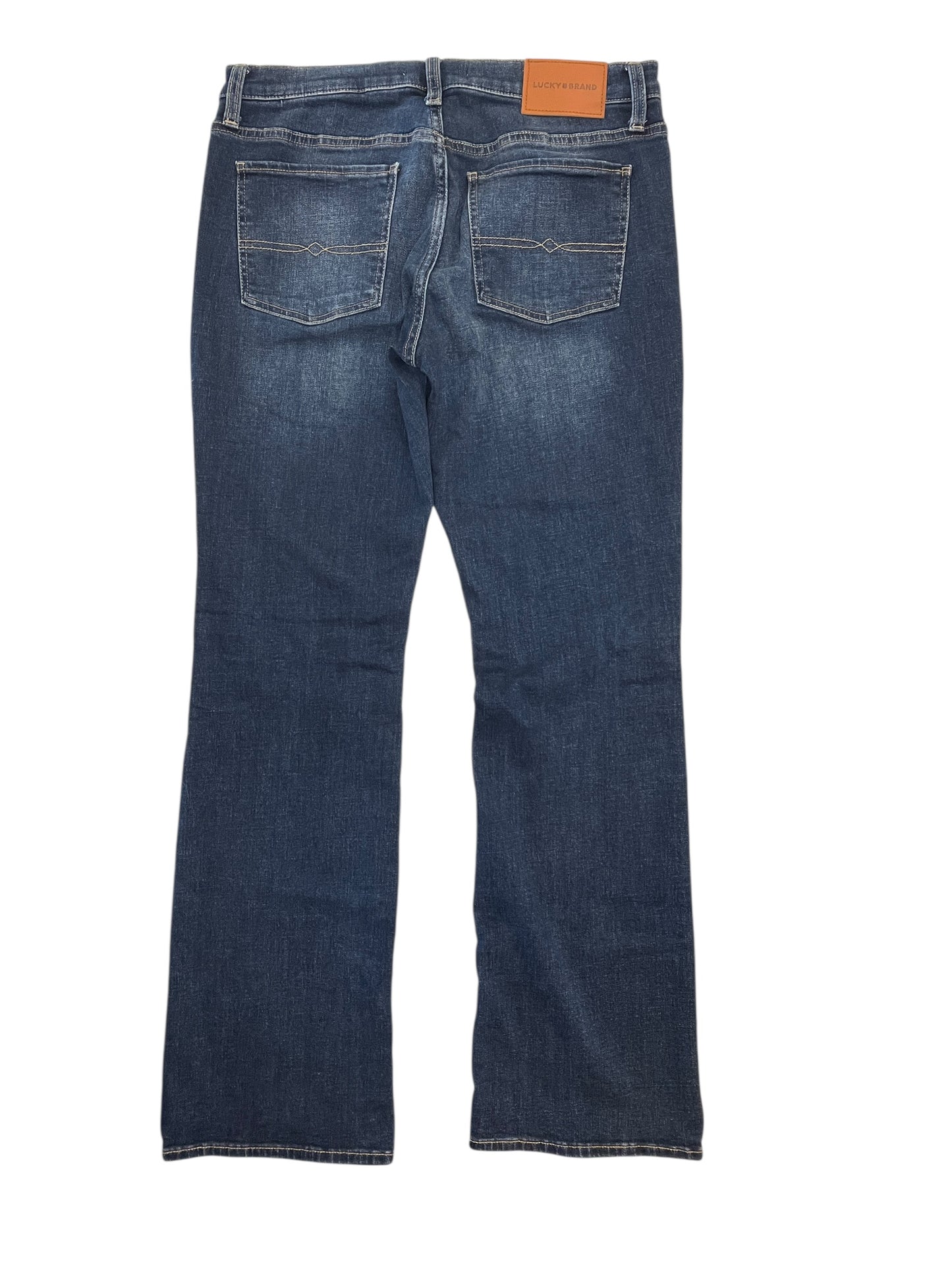 Jeans Straight By Lucky Brand In Blue Denim, Size:M
