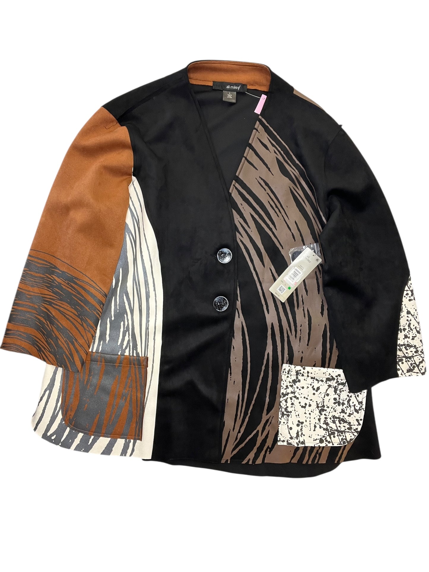 Cardigan By Ali Miles In Black, Size:L