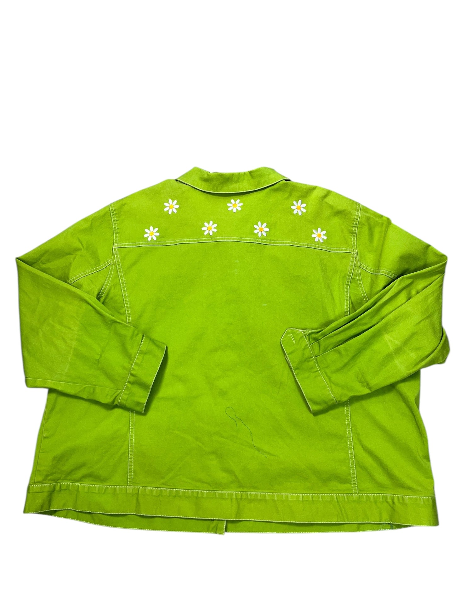 Jacket Shirt By Bob Mackie Qvc In Green, Size:3X