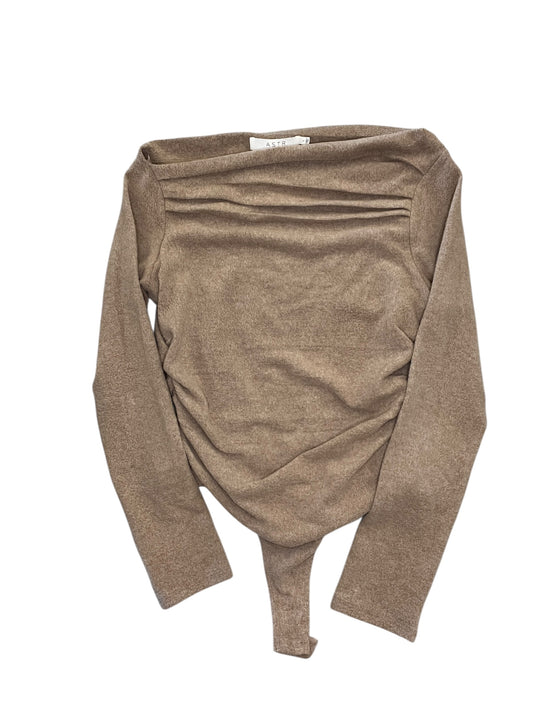 Bodysuit By Astr The Label In Tan, Size:L