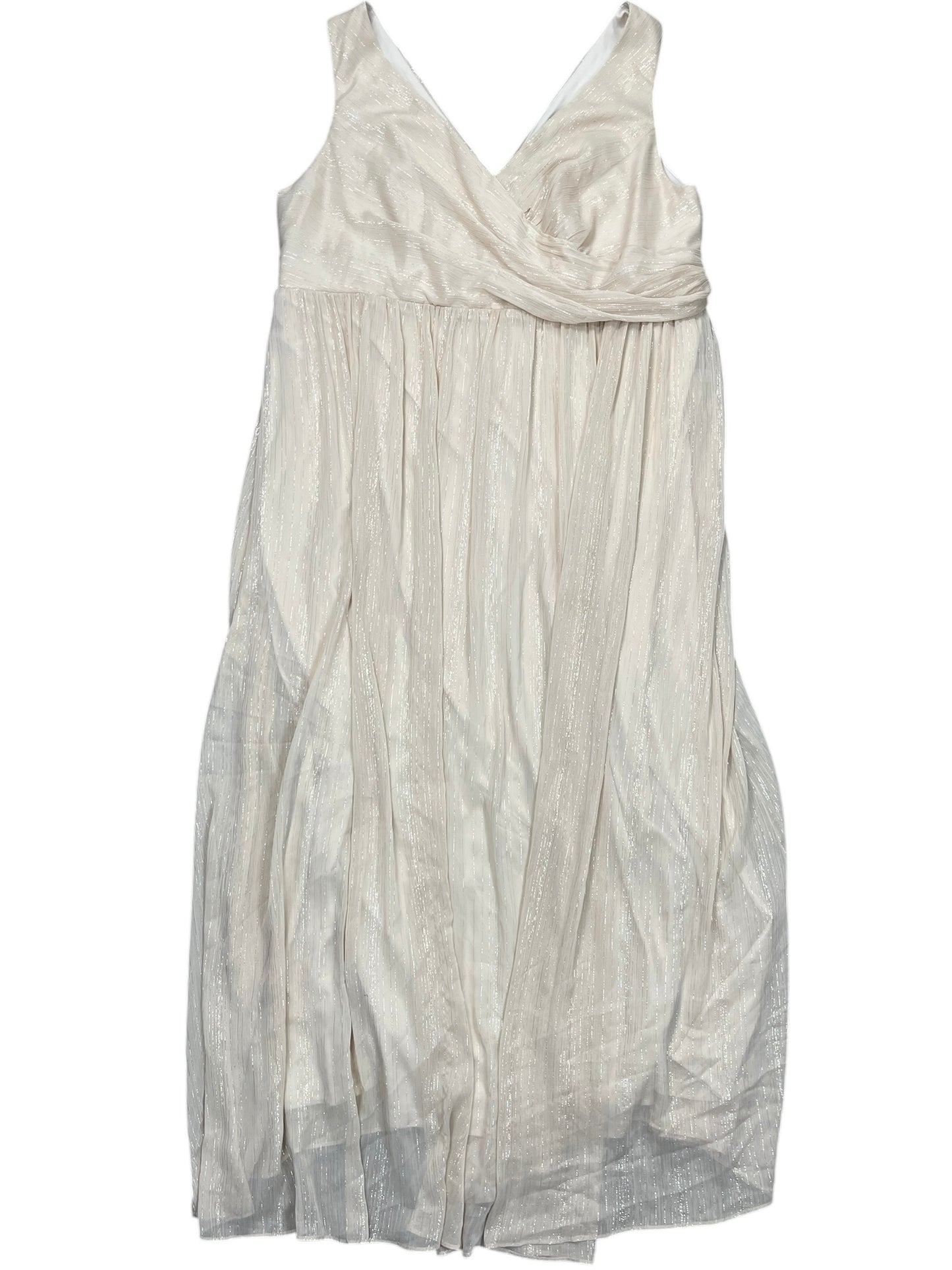 Dress Party Long By Clothes Mentor In Beige, Size:5X