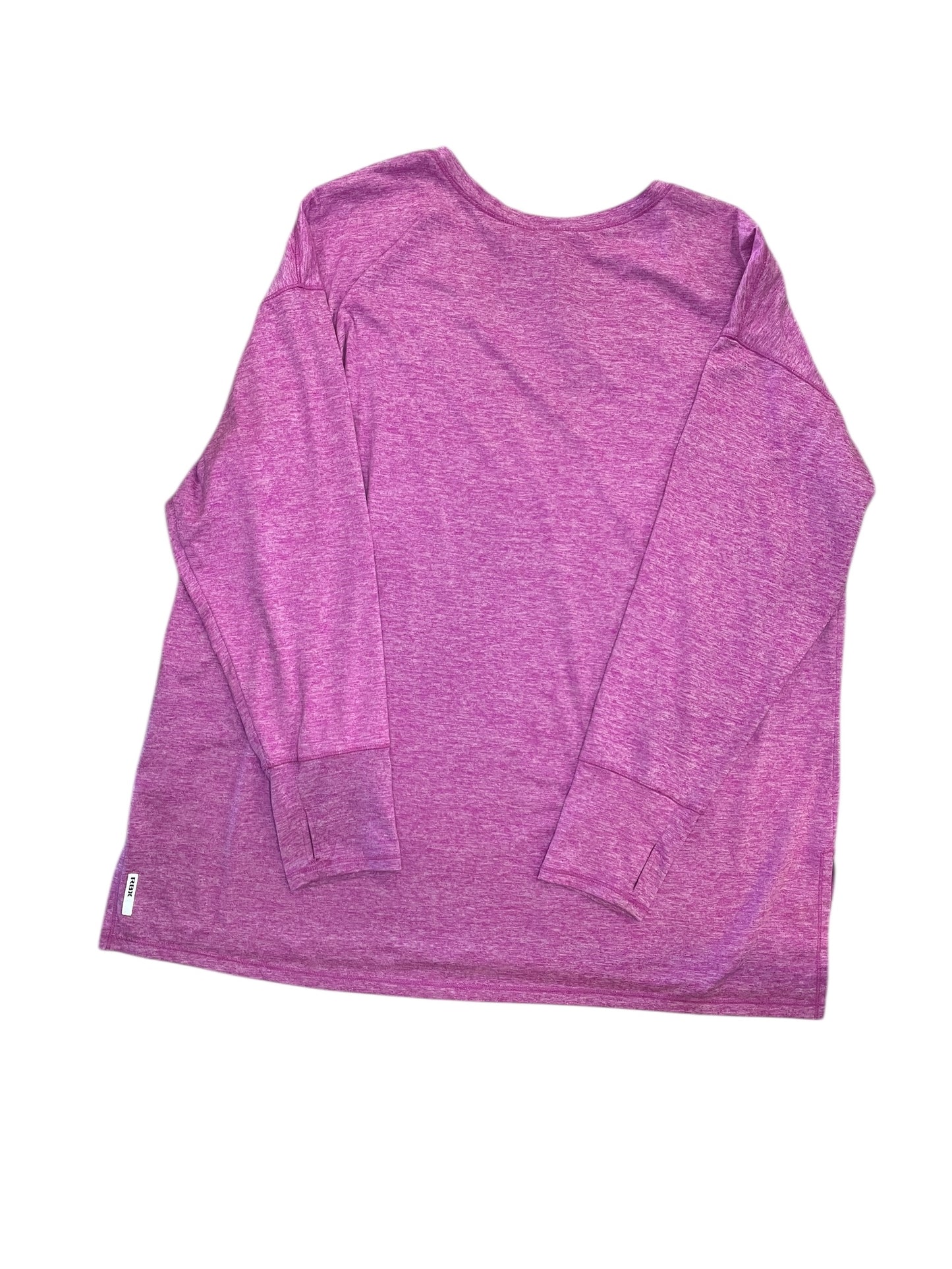 Athletic Top Ls Crewneck By Rbx In Pink, Size:2X