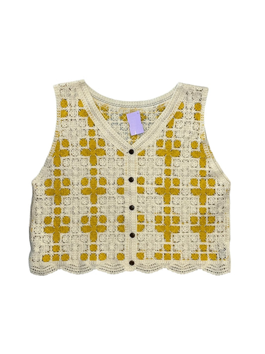 Vest Other By Emery Rose In Cream & Yellow, Size:L