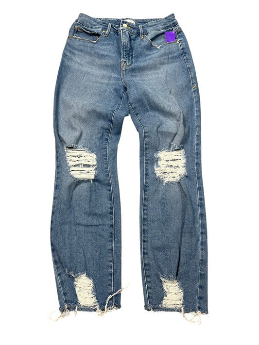 Jeans Straight By Good American In Blue Denim, Size:8