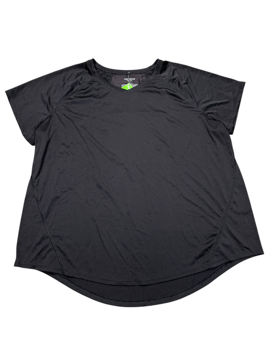 Athletic Top Ss By Tek Gear In Black, Size:1X