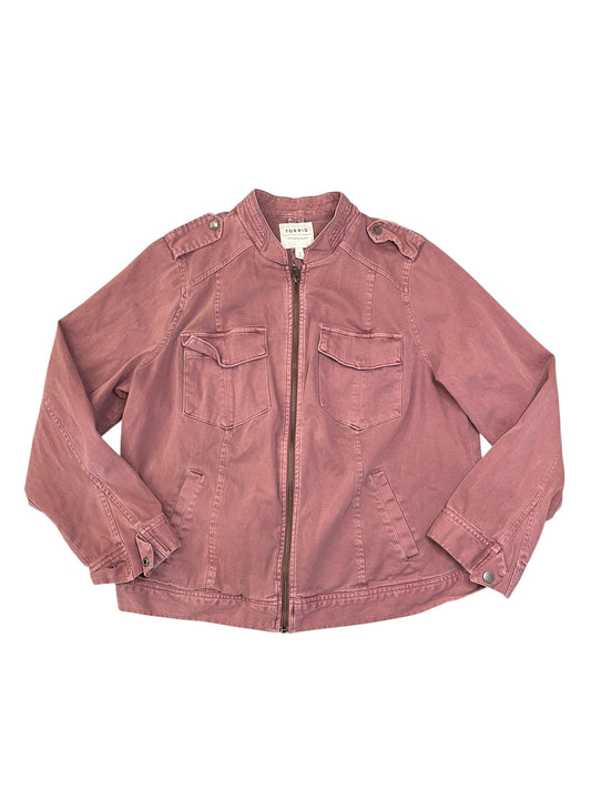 Jacket Denim By Torrid In Pink Denim, Size:2X
