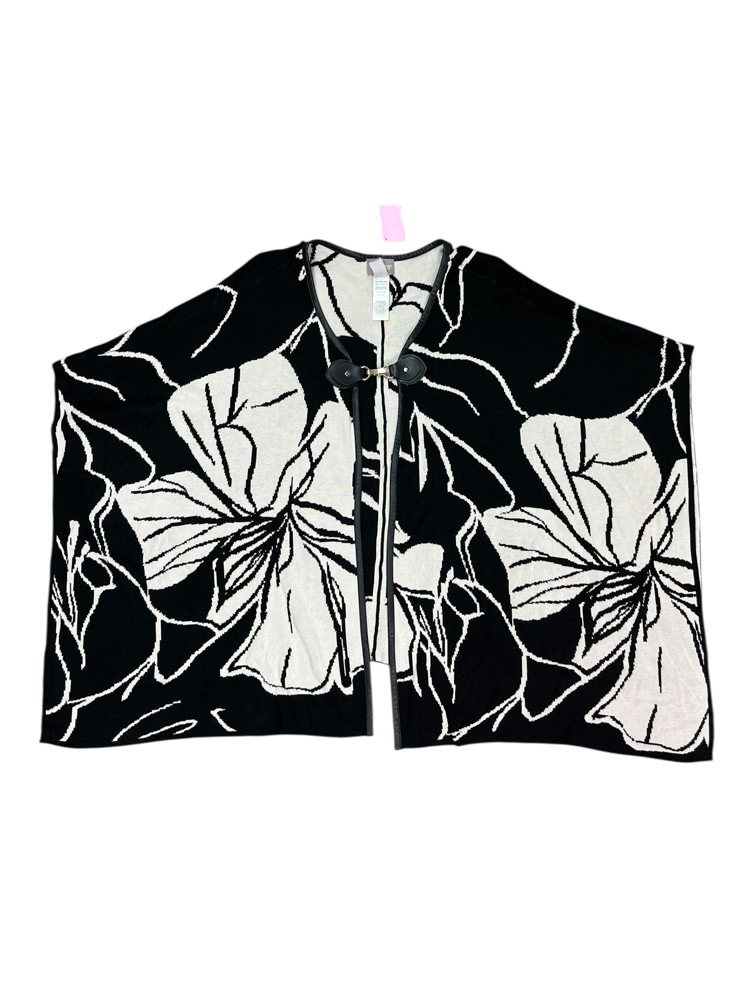 Cardigan By Chicos In Black & Cream, Size:Osfm