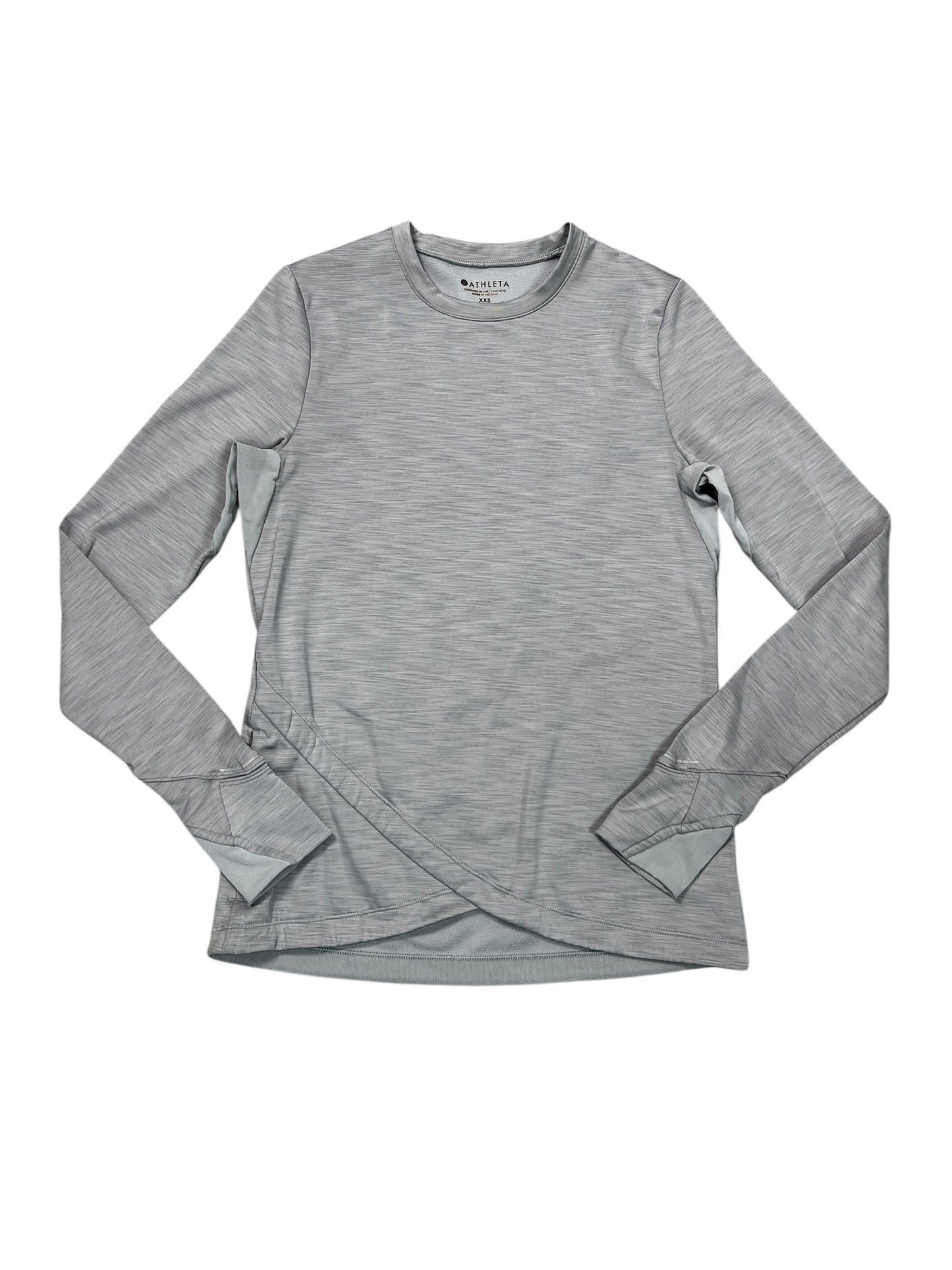 Athletic Top Ls Crewneck By Athleta In Grey, Size:Xxs