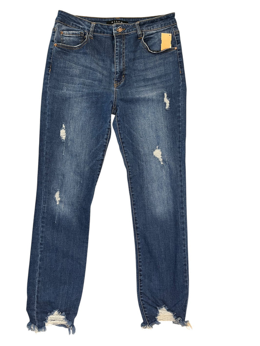 Jeans Straight By Risen In Blue Denim, Size:14