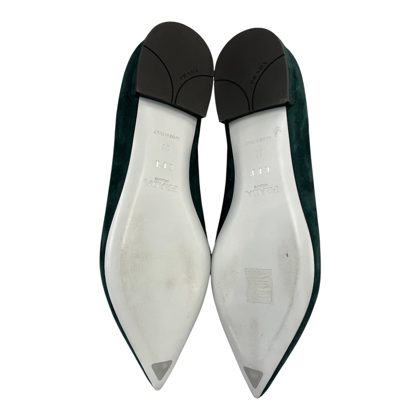 Shoes Luxury Designer By Prada In Green, Size: 8